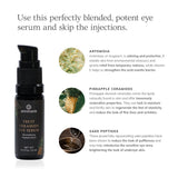 Annmarie's Fruit Ceramide Eye Serum promises revitalizing peptide elixir for reducing wrinkles and puffiness with artemisia, pineapple ceramides, and sake peptides.
