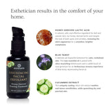 Annmarie's resurfacing facial exfoliant, featuring honey-derived lactic acid, blue tansy, and cucumber extract, promotes a smoother and brighter complexion.
