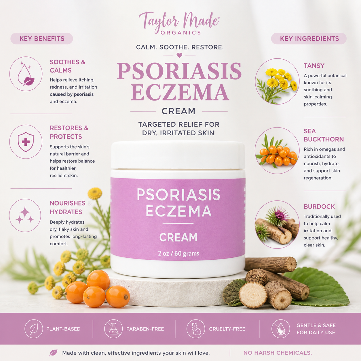 Psoriasis + Eczema Organic Cream