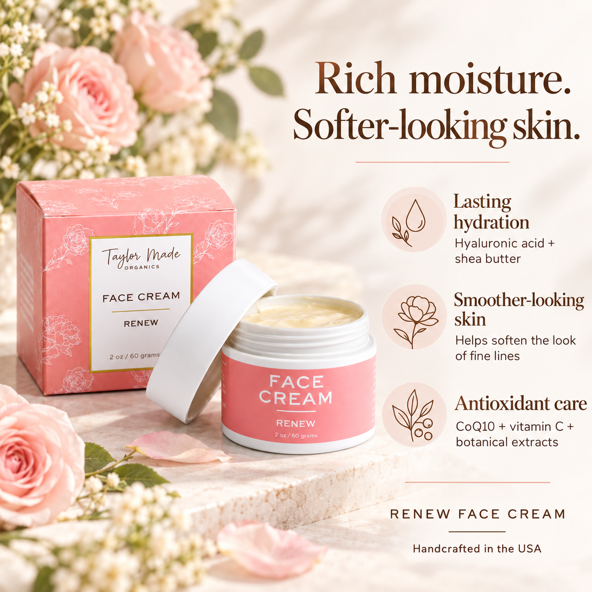 Renew Face Cream with Collagen + Hyaluronic Acid