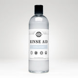 Bottle displays Rustic Strength Hypoallergenic Rinse Aid for sparkling, spot-free dishwashing.