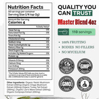 Master Mushrooms Blend, 110 servings – Immune Boosting Adaptogenic Mushrooms