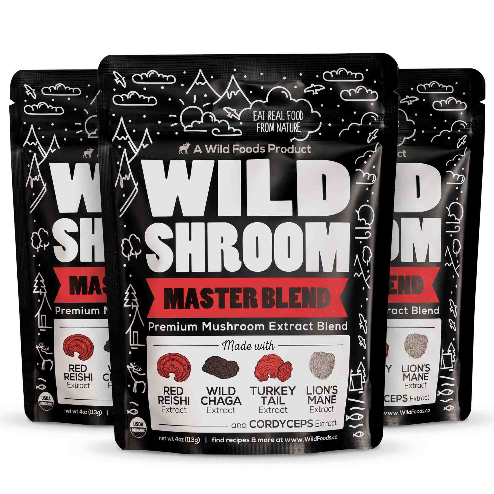 Master Mushrooms Blend, 110 servings – Immune Boosting Adaptogenic Mushrooms