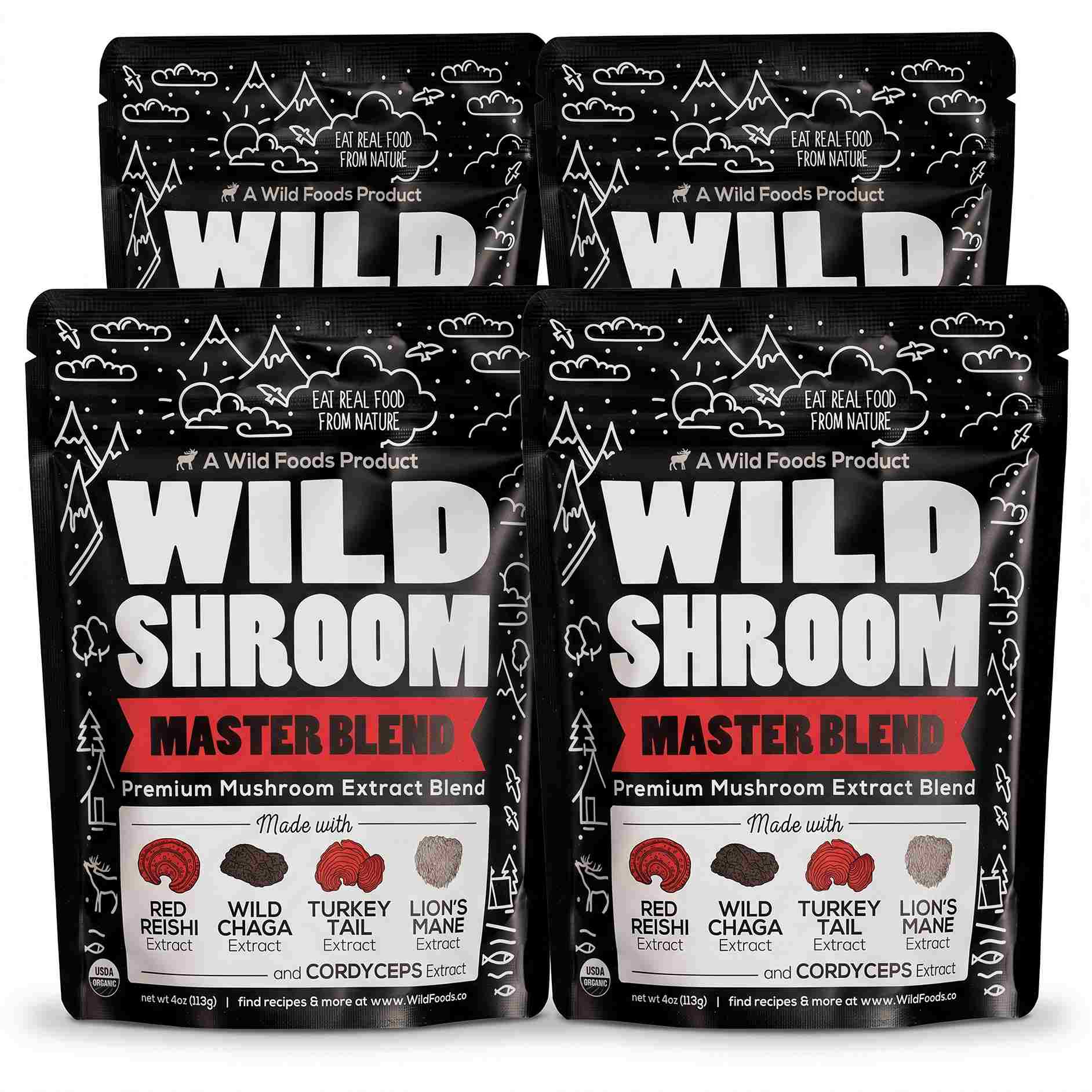 Master Mushrooms Blend, 110 servings – Immune Boosting Adaptogenic Mushrooms