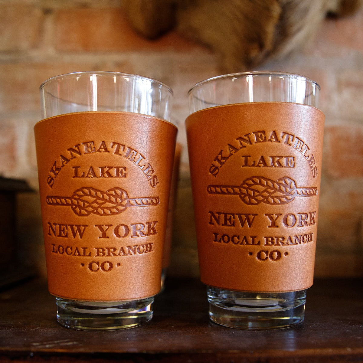 Leather Pint Glass