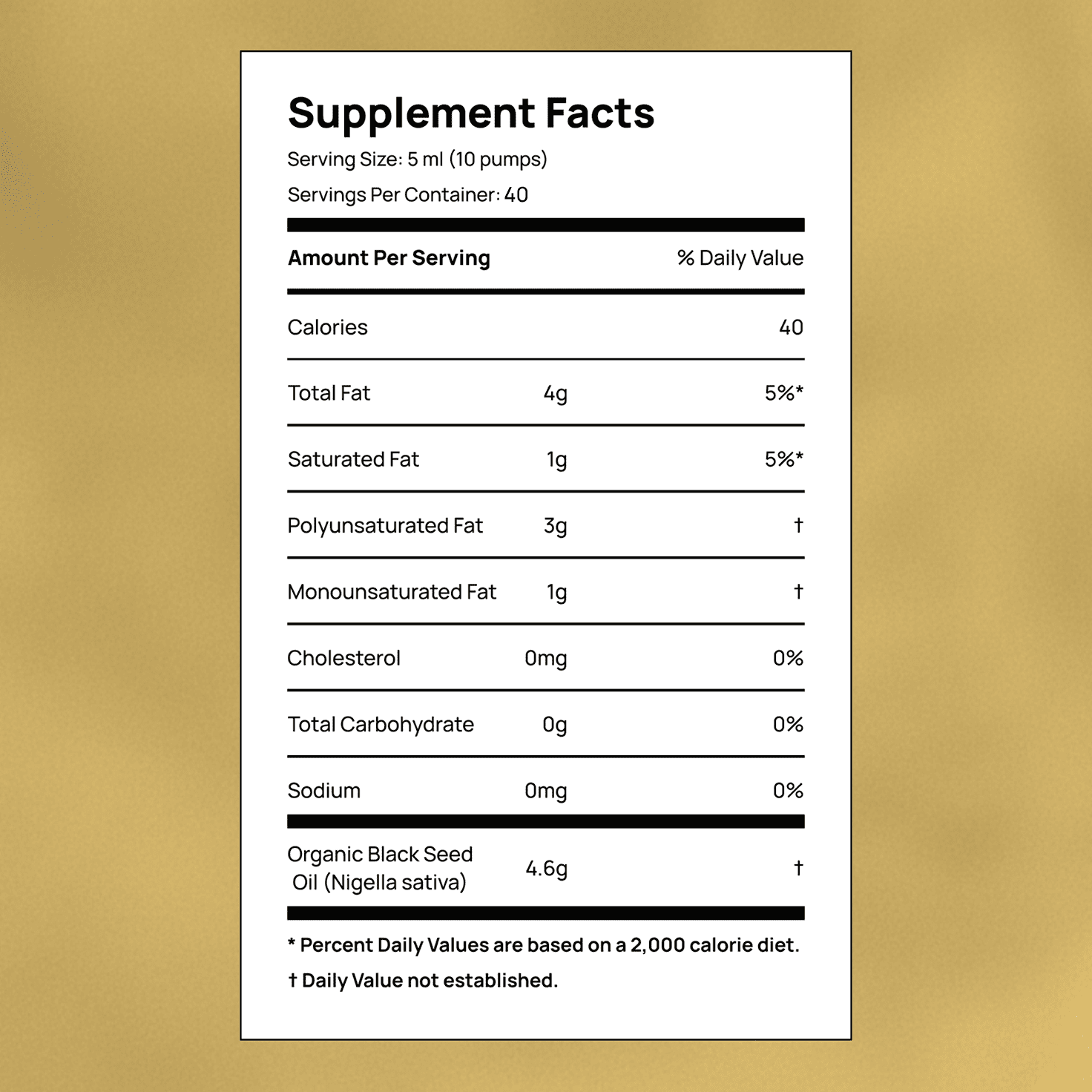 Organic Black Seed Oil with 3% Thymoquinone