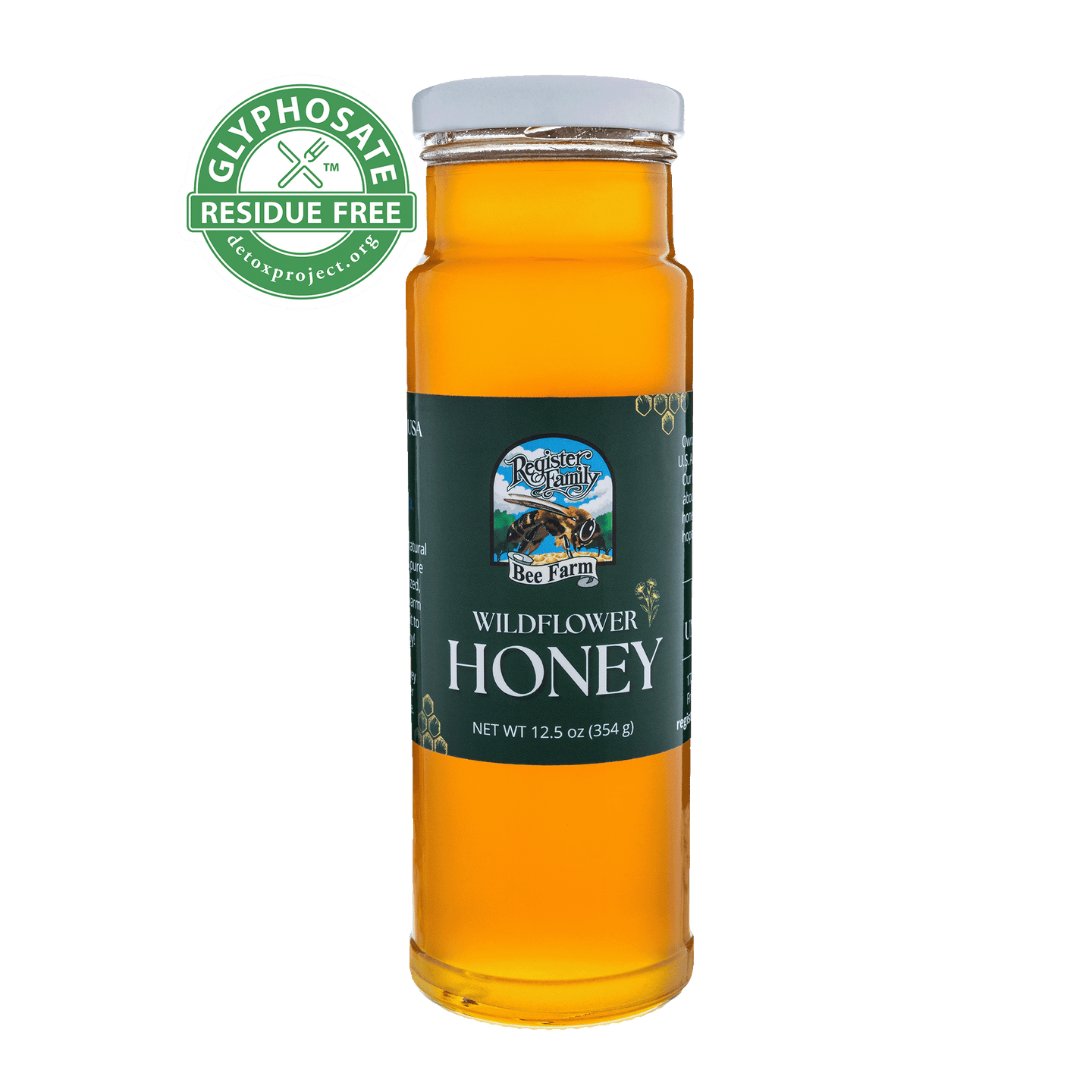 Raw Wildflower Honey Glass Jar