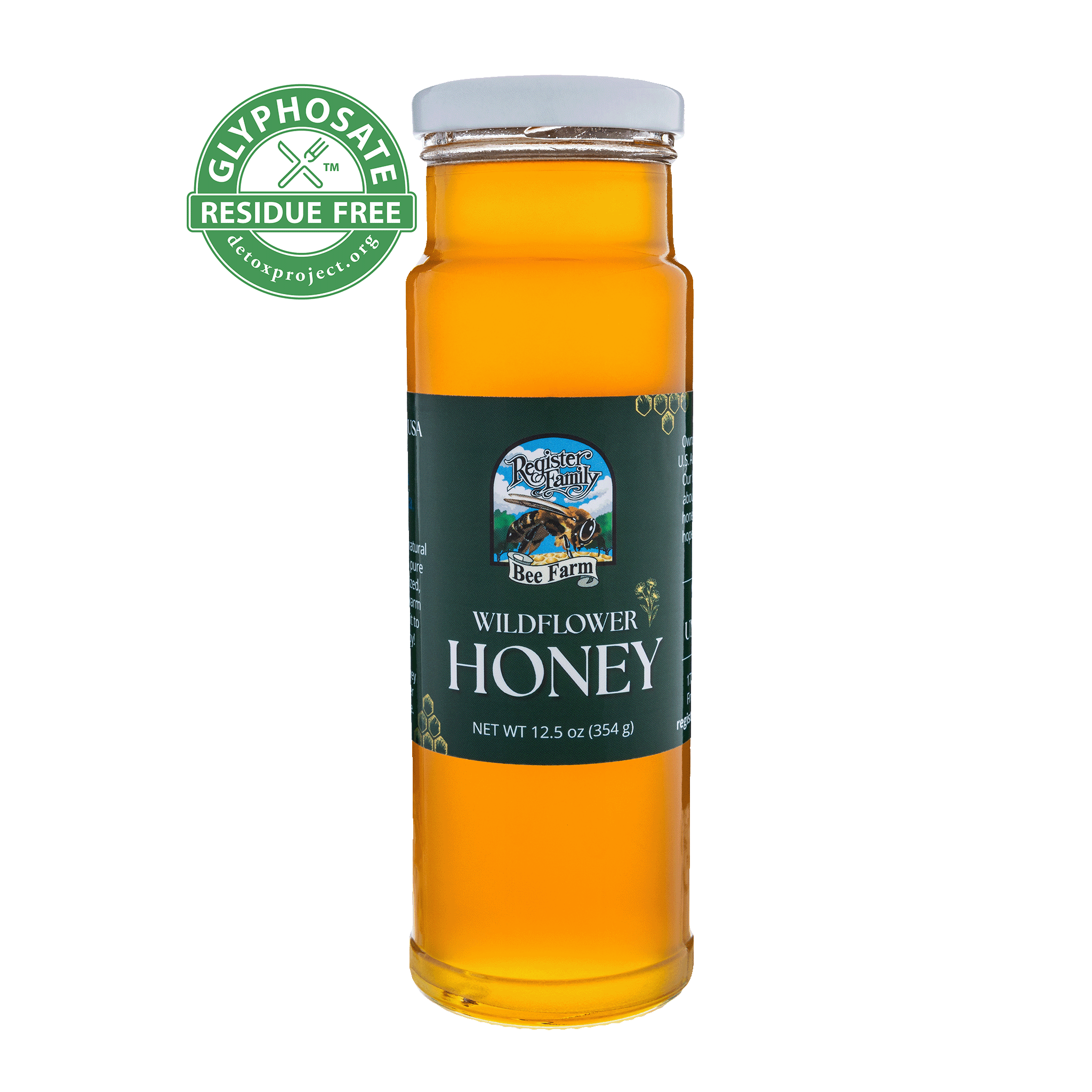 Raw Wildflower Honey Glass Jar