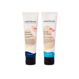 Two tubes of Mini Bloom hair and body products, "Knots Be Gone" detangler and "Fresh N' Clean" 2-in-1 wash, promise gentle, sulfate-free cleansing and detangling.
