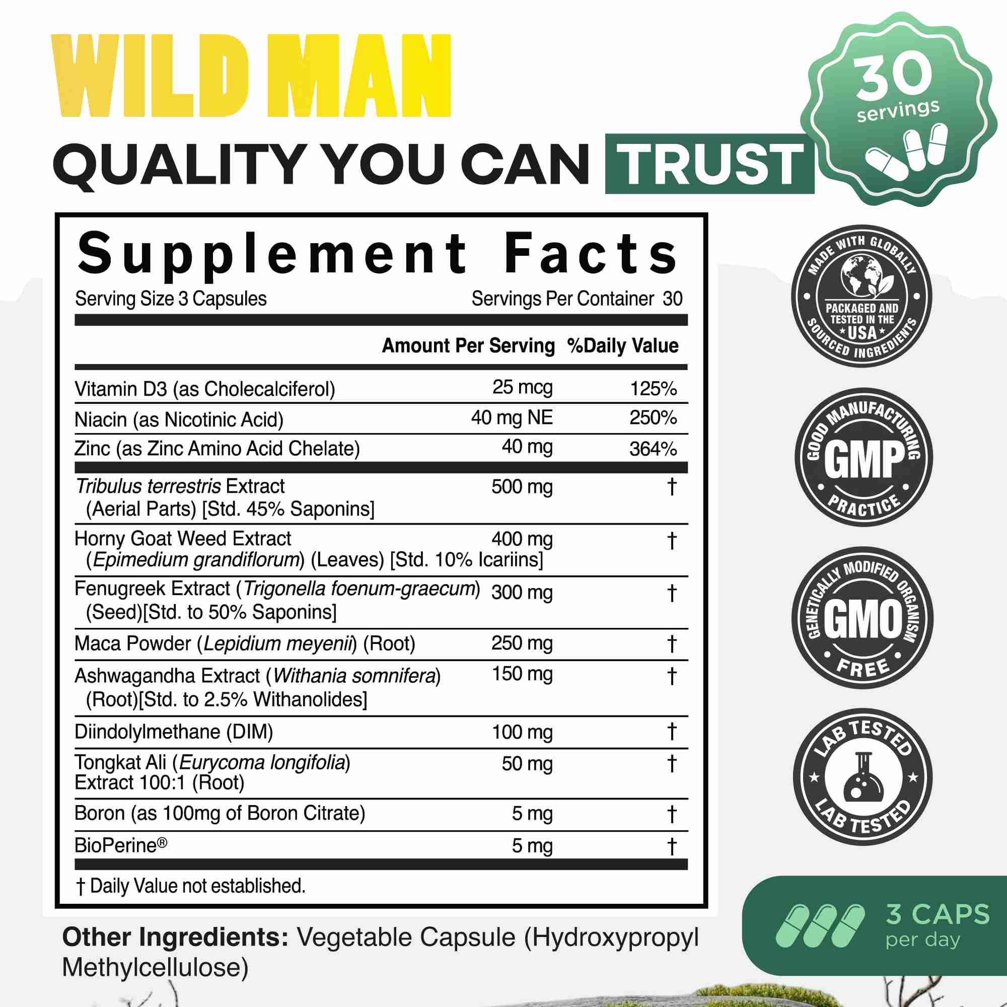 Wild Man Herbal Stack – Male Hormone Balance & Performance