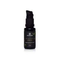 Annmarie Wild Fruit Serum brightens skin in a small black bottle.
