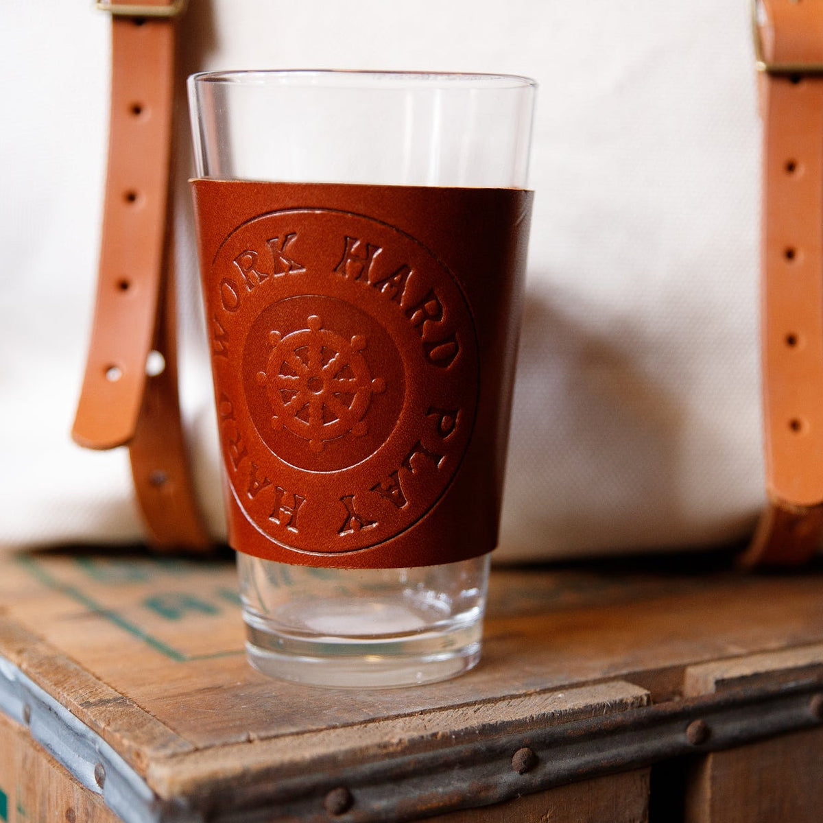 Leather Pint Glass