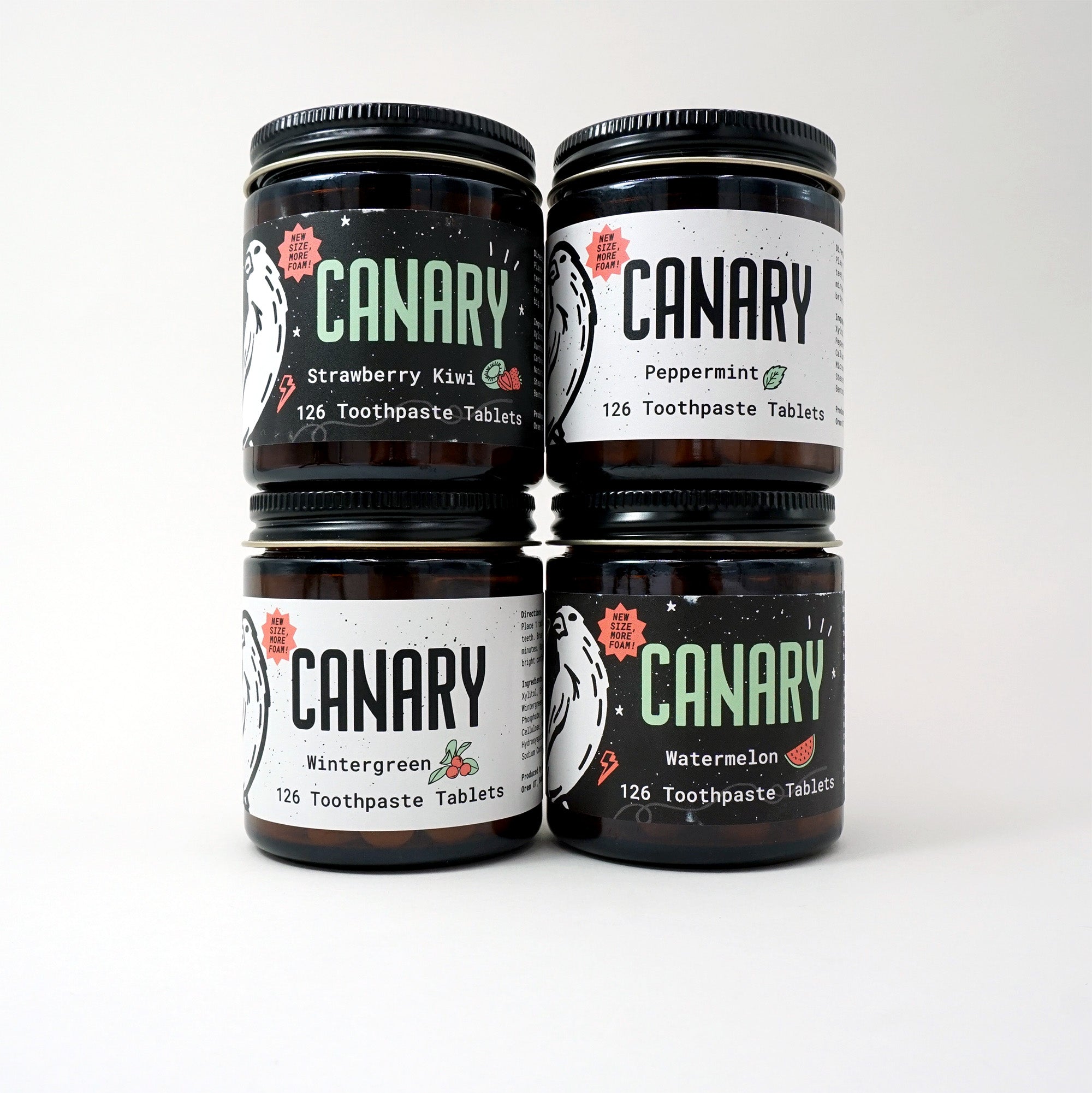 Canary Toothpaste Tablets – 4 Pack Sampler