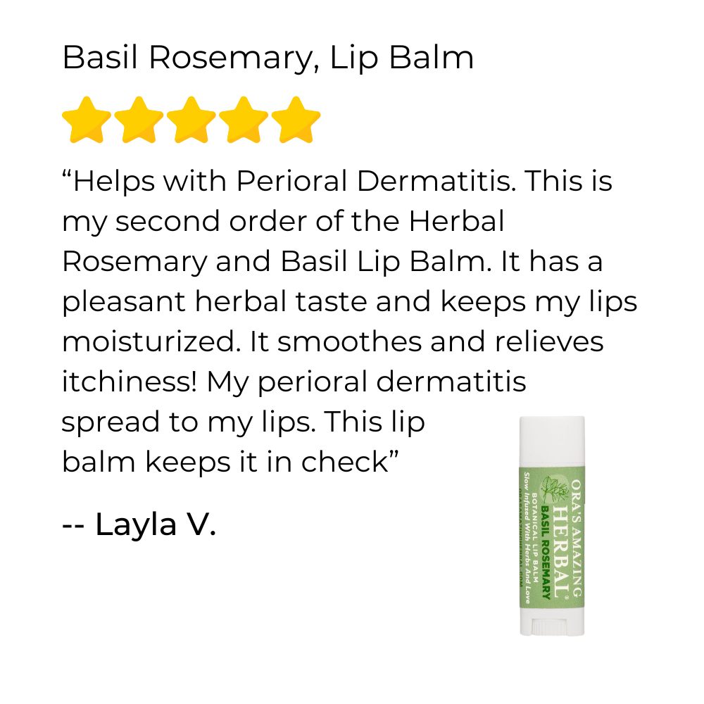 Natural Lip Balm, Herbal Infused, Basil Rosemary