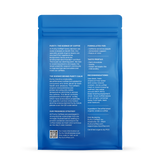 Purity Coffee promotes their Purity CALM naturally decaffeinated organic arabica coffee in a blue barrier bag, highlighting its health benefits and antioxidant properties.
