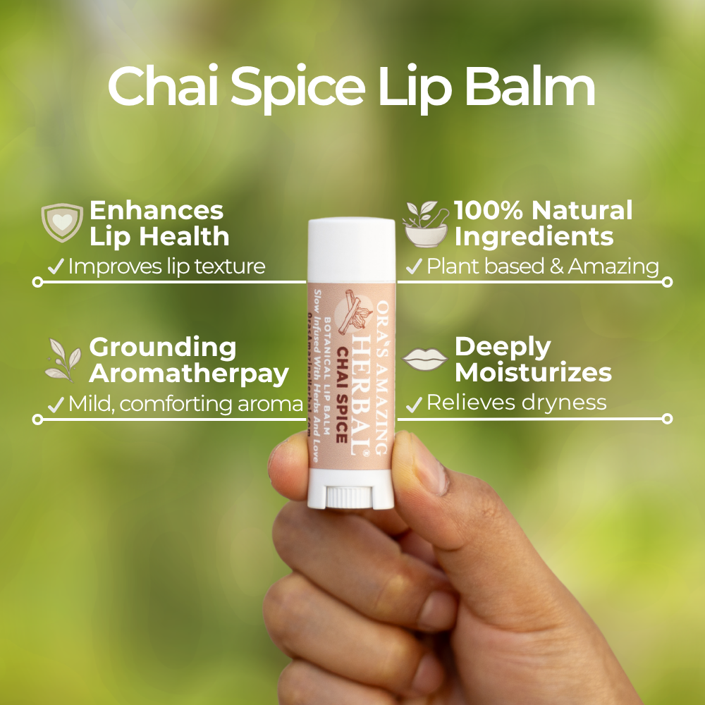 Natural Lip Balm, Herbal Infused, Chai Spice