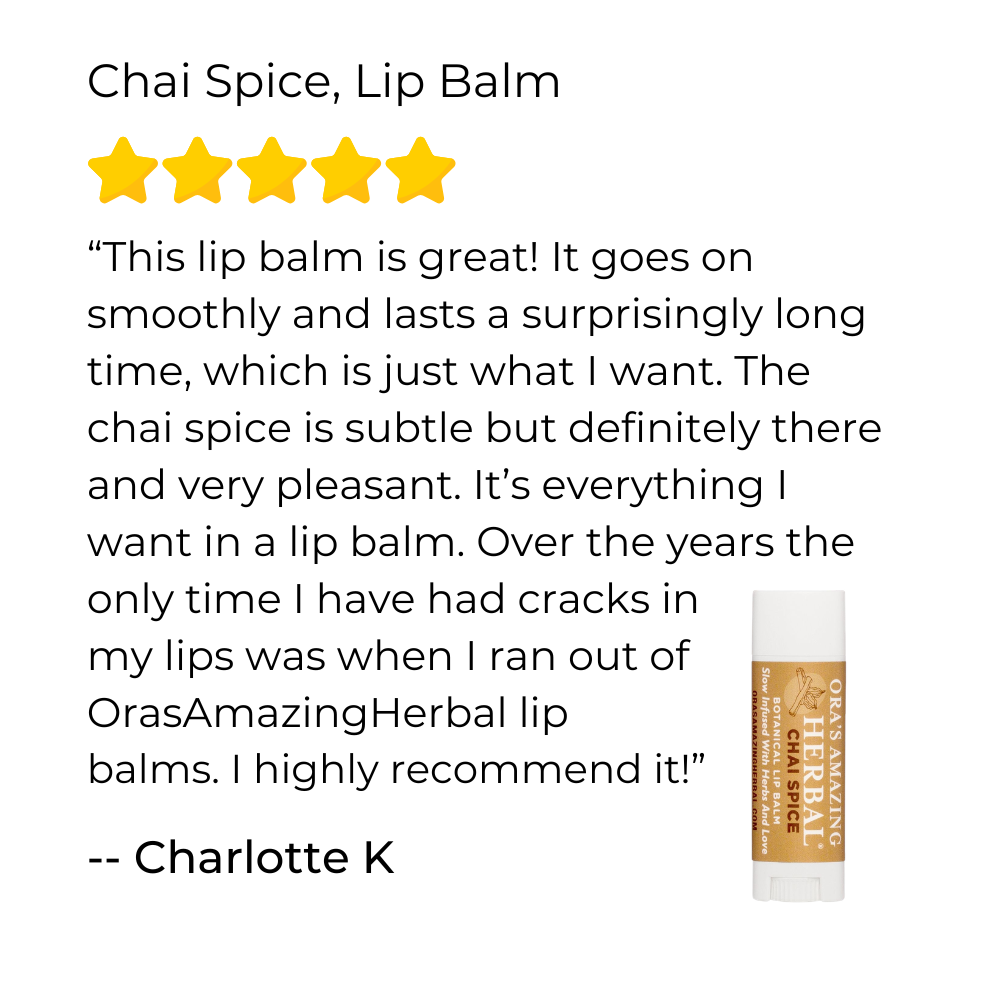 Natural Lip Balm, Herbal Infused, Chai Spice
