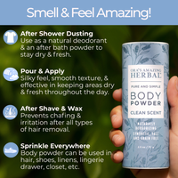 Talc Free Body Powder, Clean Scent