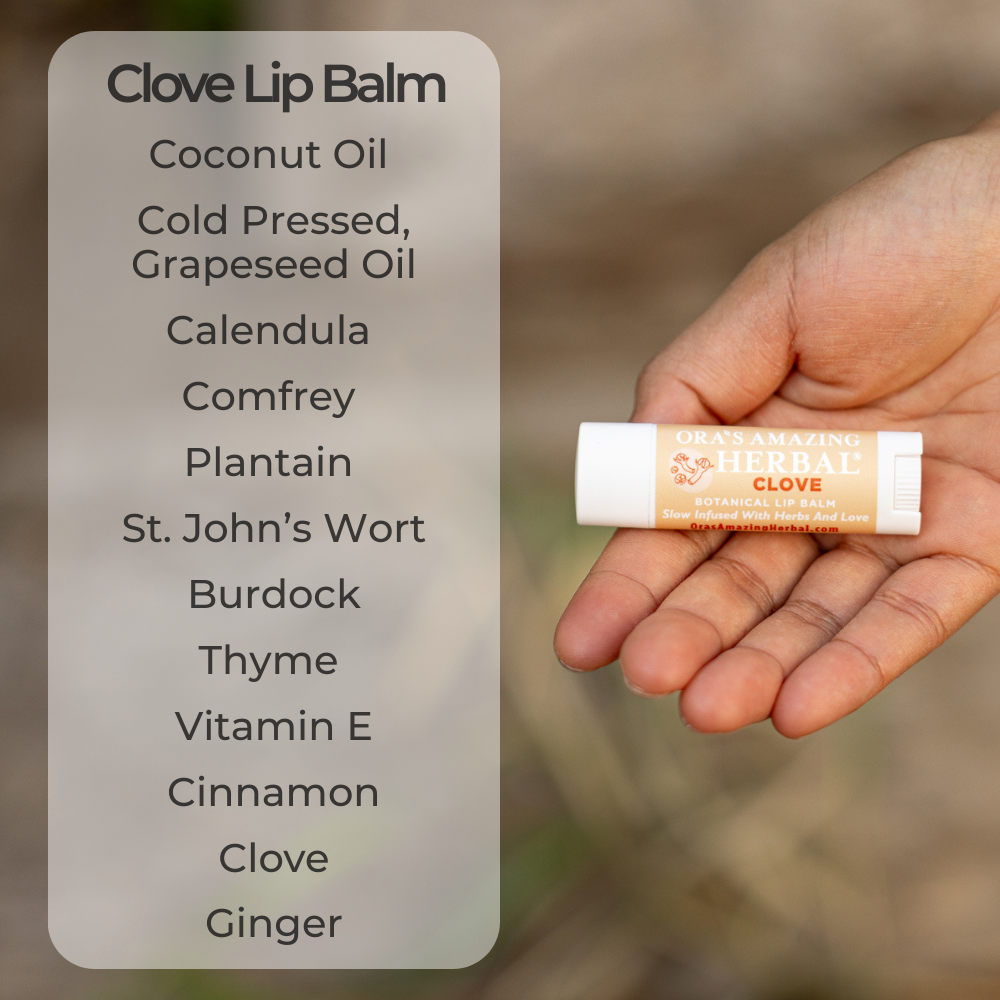 Natural Lip Balm, Herbal Infused, Clove