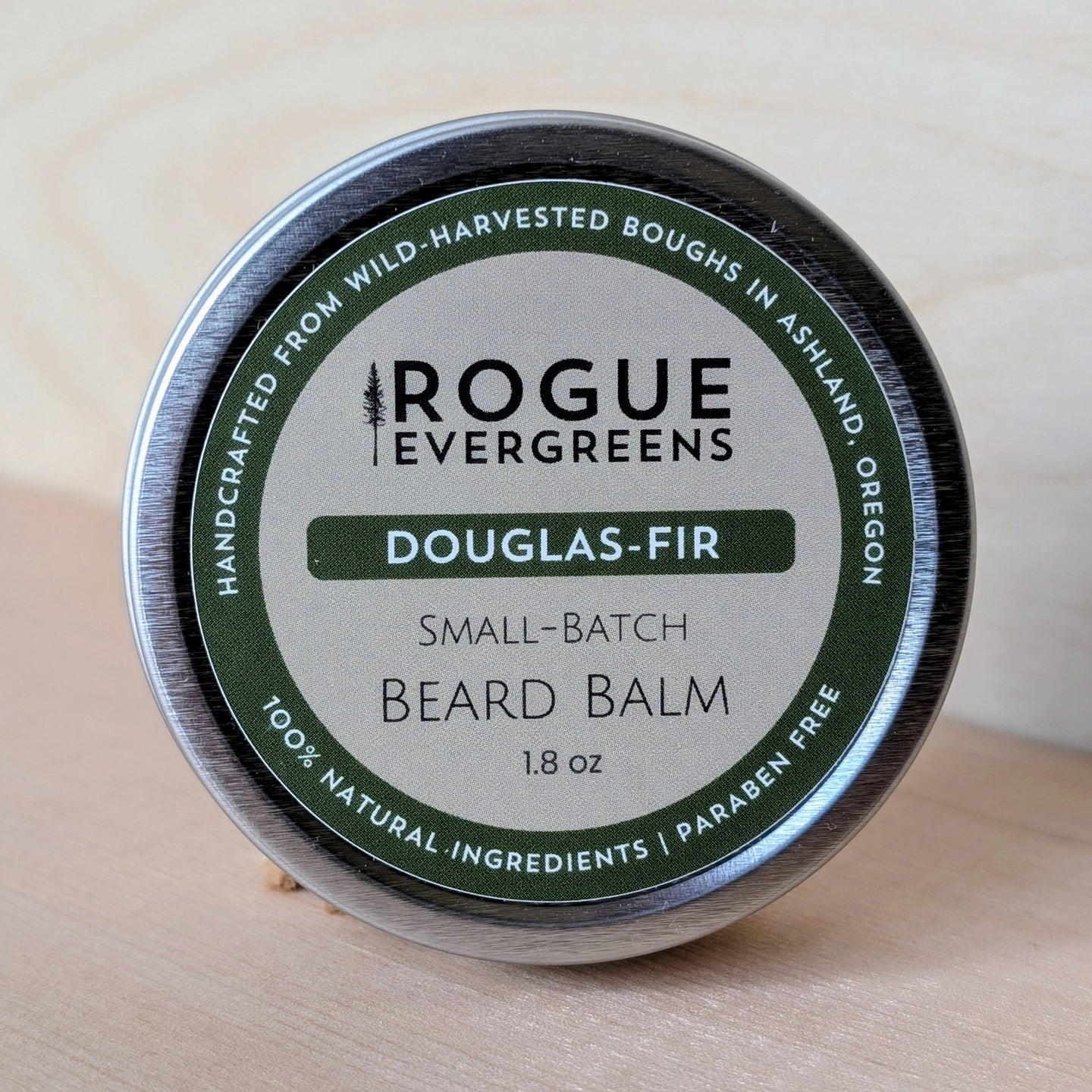 Rogue Evergreens crafts a small-batch Douglas-Fir beard balm with wild-harvested ingredients in Ashland, Oregon.

