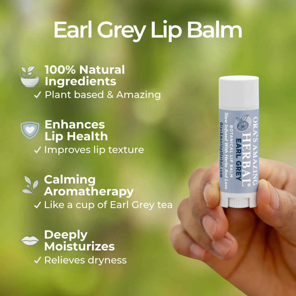 Natural Lip Balm, Herbal Infused, Earl Grey