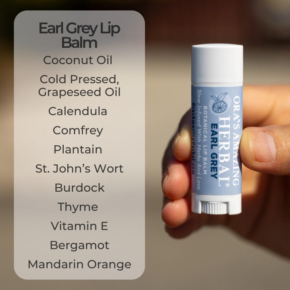 Natural Lip Balm, Herbal Infused, Earl Grey