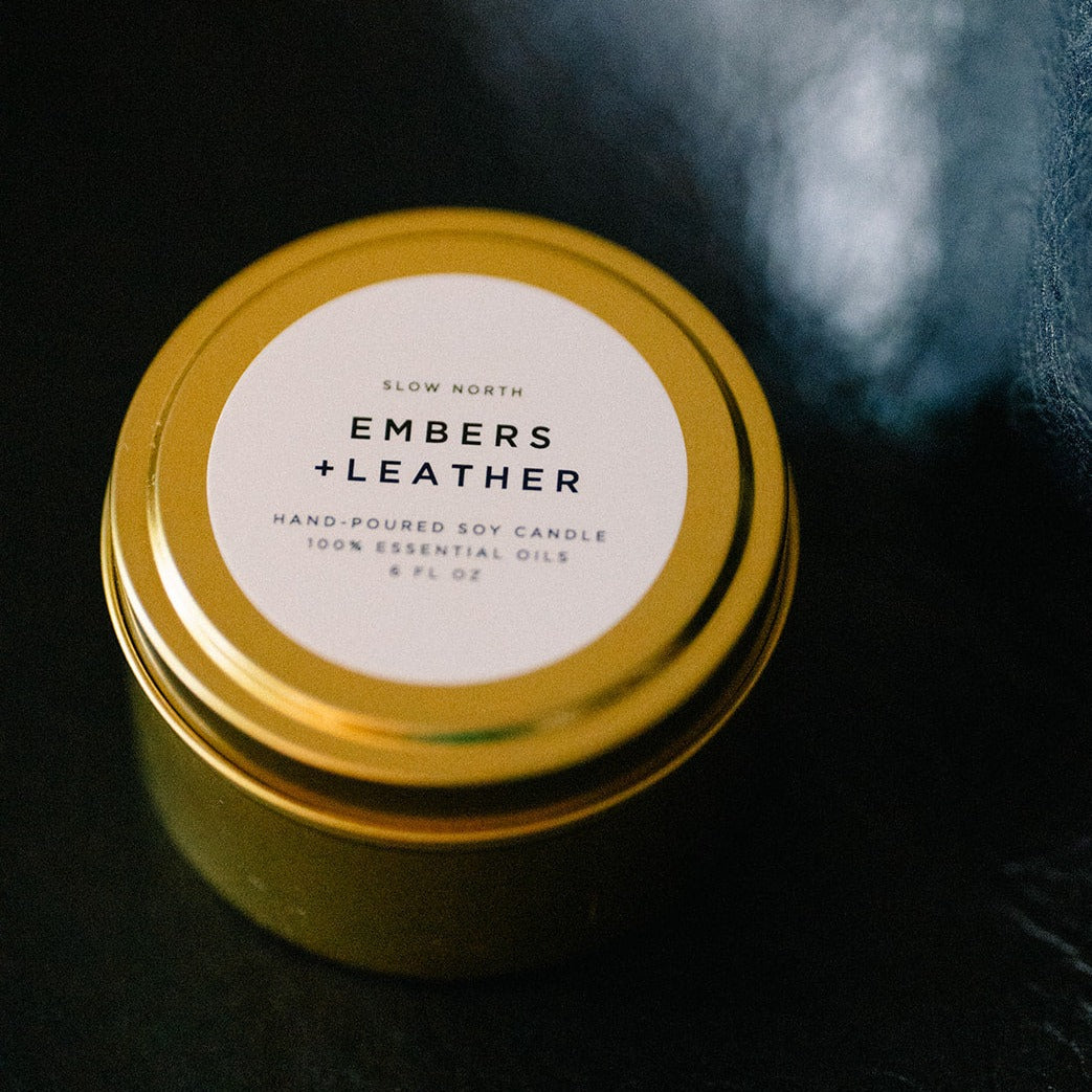 Embers + Leather Soy Wax Candle | Vetiver + Cedar + Patchouli