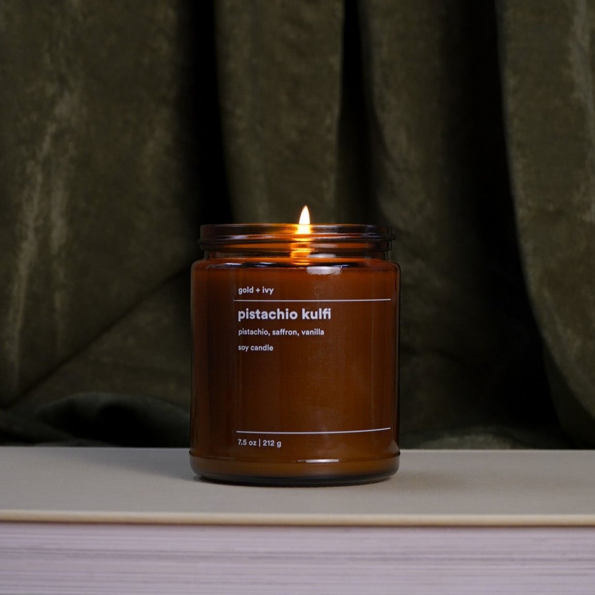 pistachio kulfi candle