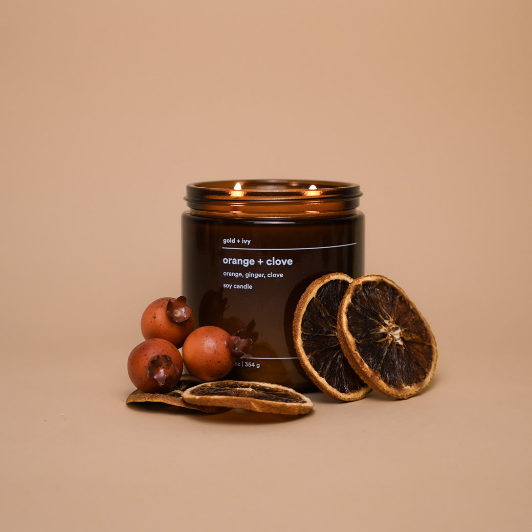 orange + clove candle