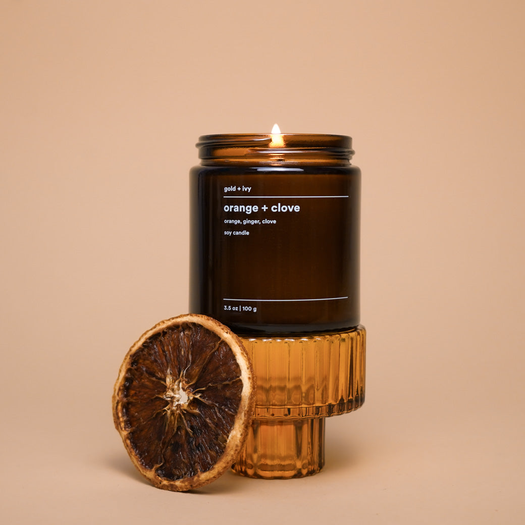 orange + clove candle