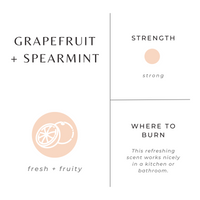 Grapefruit + Spearmint  Soy Wax Candle