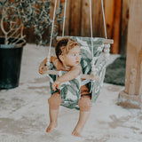 Outdoor High Back Swing – Tropical Leaf