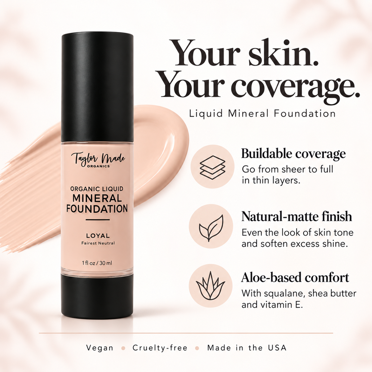 Liquid Mineral Foundation | Oil-free & Lightweight
