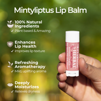Natural Lip Balm, Herbal Infused, Mintyliptus Peppermint Eucalyptus
