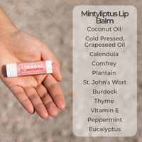 Natural Lip Balm, Herbal Infused, Mintyliptus Peppermint Eucalyptus