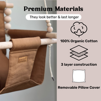 Organic Cotton Indoor High Back Baby & Toddler Swing-Toffee