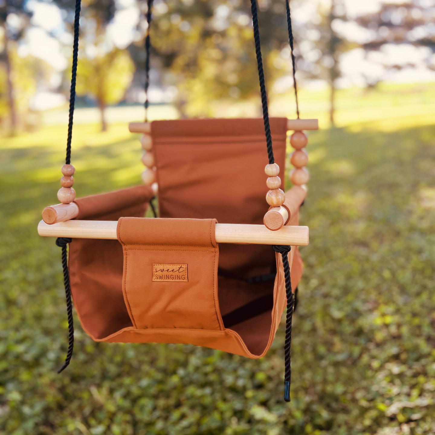Premium Outdoor High Back Swing – Nutmeg