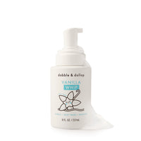 Dabble & Dollop Vanilla Whip body wash and shampoo dispenses fluffy foam.
