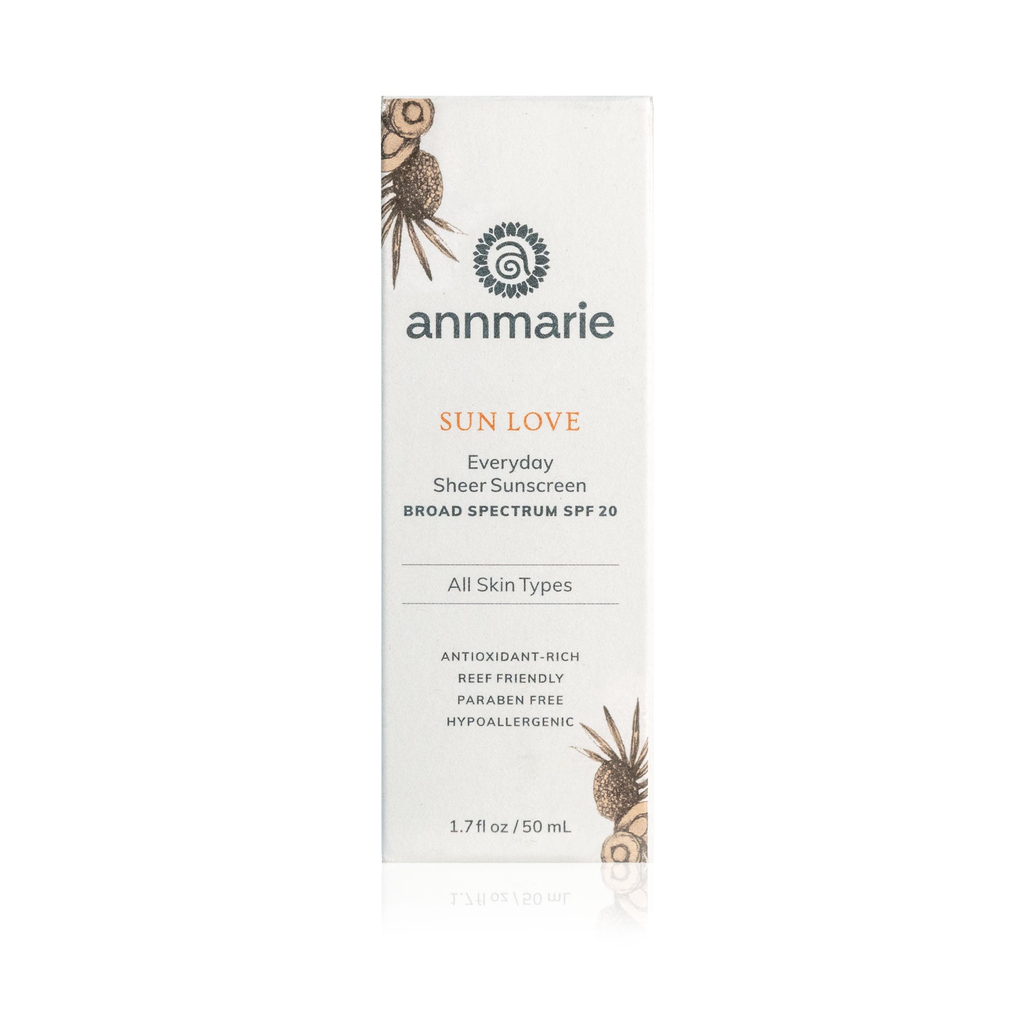 Annmarie presents its Sun Love everyday sheer sunscreen with SPF 20 for all skin types.

