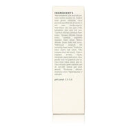 Shows skincare product ingredient list featuring aloe vera, coconut oil, and various botanical extracts with a pH level of 5.5-5.6.
