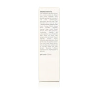 Close-up shows a product label listing organic skin care ingredients, including aloe vera, coconut oil, lavender, lemon balm, and rosemary, with a pH level of 5.5-5.6.
