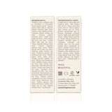 Annmarie Skin Care lists their wildcrafted and organic ingredients, including sunflower, jojoba, and hemp seed oils, with certifications for being Made Safe, non-GMO, and vegan.
