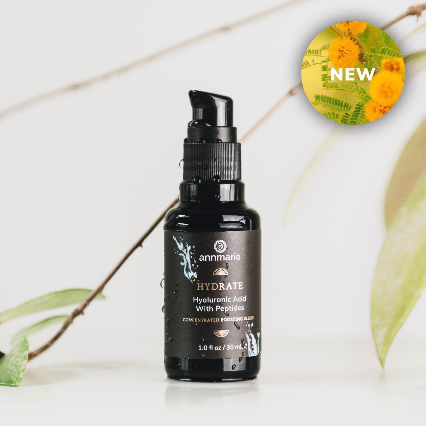 Annmarie's new Hydrate hyaluronic acid serum with peptides promises a concentrated boosting elixir for skin.
