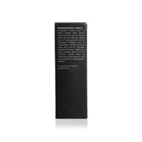 A skincare product label lists ingredients including Simmondsia chinensis seed oil, Clitoria ternatea flower extract, and organically grown oils.

