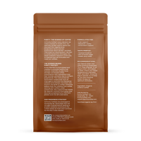 Purity Coffee displays its organic Arabica coffee bag highlighting health benefits, liver support, and a hazelnut taste profile.

