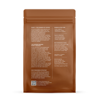 Purity Coffee advertises its organic arabica coffee beans in a nitrogen-flushed bag for freshness, highlighting liver support, metabolic vitality, and a toasted hazelnut taste profile.
