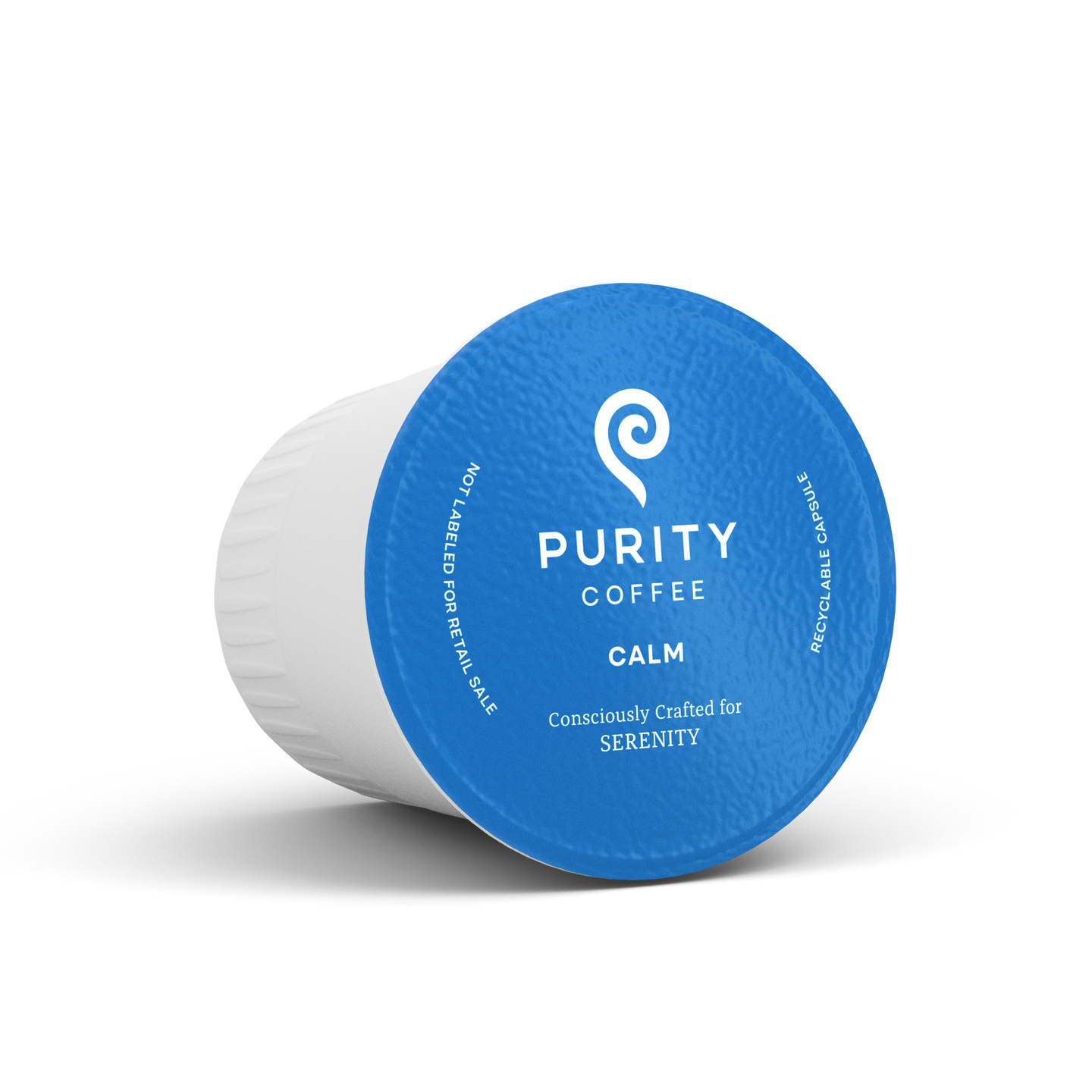 Purity Coffee presents a Calm blend single-serve coffee pod, consciously crafted for serenity in a recyclable capsule.
