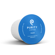 Purity Coffee presents a Calm blend single-serve coffee pod, consciously crafted for serenity in a recyclable capsule.
