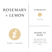 Rosemary + Lemon  Soy Wax Candle