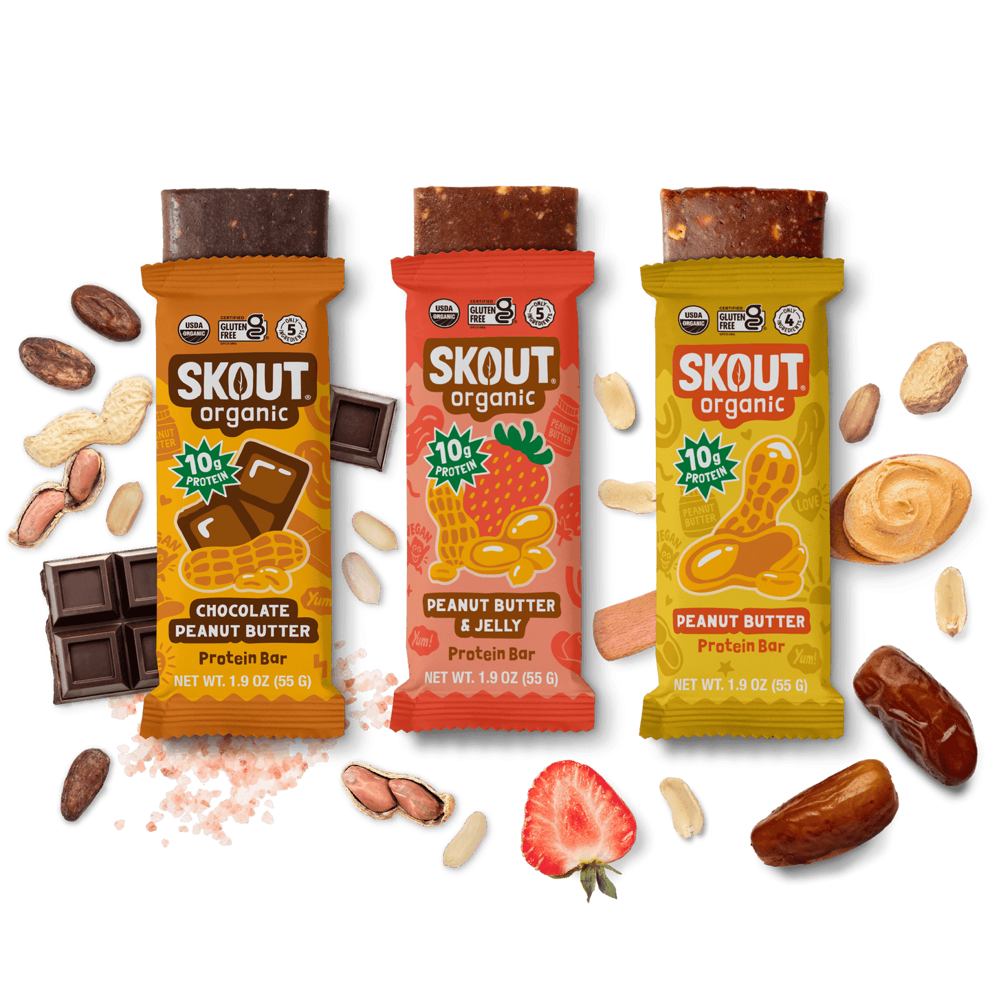 Skout Organic Peanut Butter Protein Bar Bundle - 15 Pack